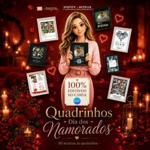 Quadrinho Dia dos Namorados (Editável no Canva)