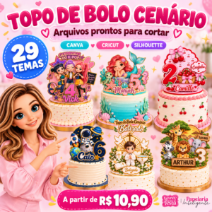 Topo de Bolo Cenário - ARQUIVOS DE CORTE